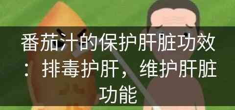 番茄汁的保护肝脏功效：排毒护肝，维护肝脏功能
